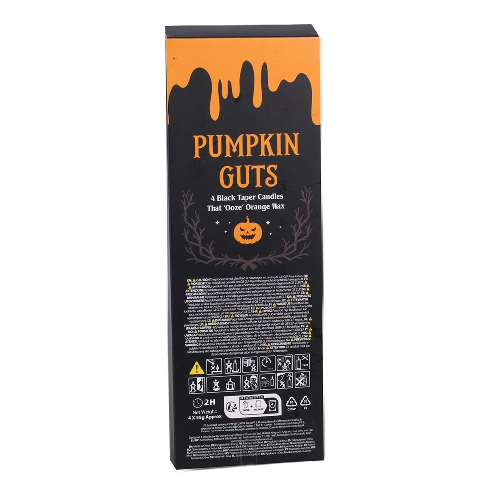 Something Different - Set of 4 Pumpkin Guts Oozing Taper Kerze - Mehrfarben
